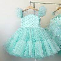 Summer Princess  Girl Tutu Dress Party Wedding Birthday Dresses For Girl Polka Dots Costumes Kids Clothes Size 4 6 8 10 Years  by Hs2023