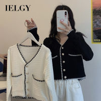 IELGY IELGYเสื้อผ้าผู้หญิงเสื้อแขนยาวแฟชั่นเสื้อนอกเสื้อกันหนาวเสื้อกันหนาวคอวีทุกการแข่งขัน