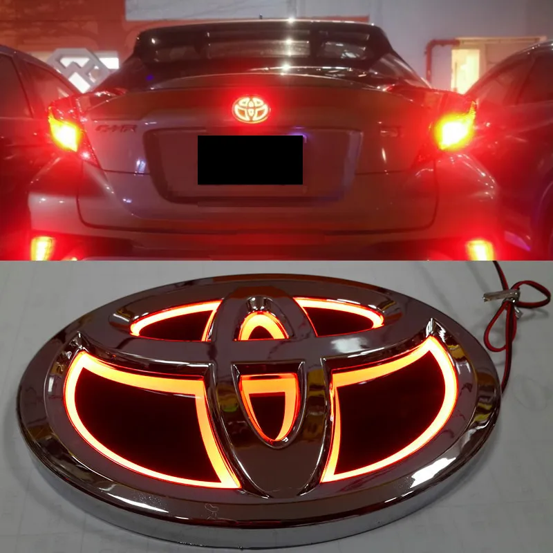 1piece 5D Car led logo lights badge sticker Rear Emblem Tail Lamp