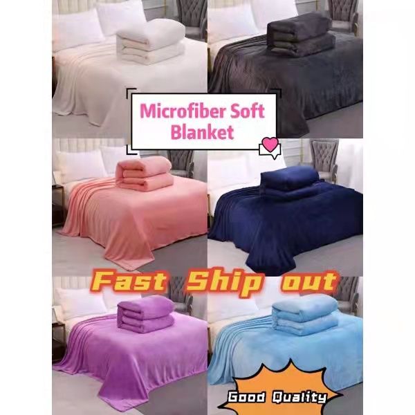 Plain Microfiber Blanket Double Size (137x220cm) Soft kumot | Lazada PH