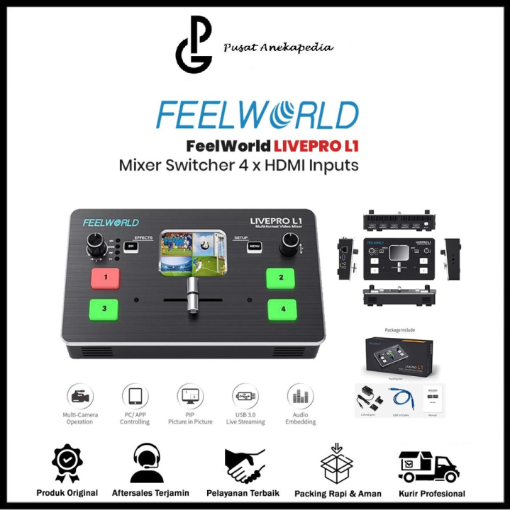 Livepro L1 - Feelworld L1 Livepro Multi-format Video Mixer Switcher 4 x