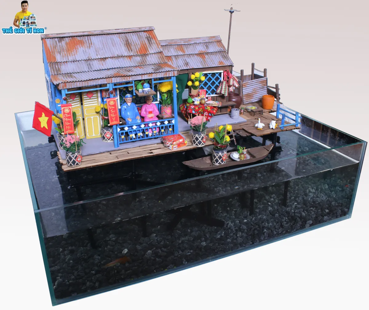 Mô Hình Nhà Sàn Trang Trí Tiểu Cảnh Hồ Cá Sản xuất và phân phối mô hình Sài  Gòn xưa Miền Tây thu nhỏ