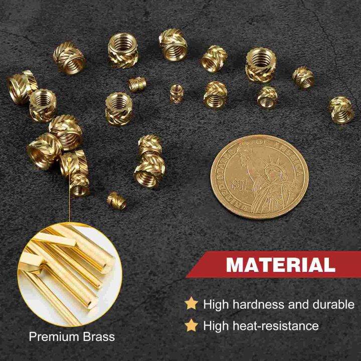 sleeve-threaded-inserts-plastic-nuts-embedment-brass-wooden-heat-knurled-staking