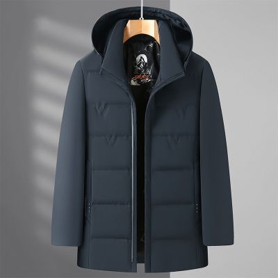 [COD] 2022 winter middle-aged mens down jacket thickened mid-length dad coat detachable hooded