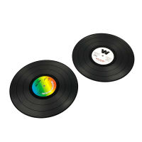 Vinyl Record Table Mats Drink Coaster 2pcs Middle Size Table Placemats Creative Pot Plate Coasters Heat-resistant Nonslip Pads