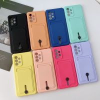 Samsung Galaxy Solid A12 A22 4G A23 4G TPU Yellow Samsung A52 A72 A82 5G Card Holder Pink Soft Case Phone Case