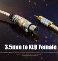 XLR หญิง TRS 3.5มิลลิเมตรชายสายสัญญาณเสียงสเตอริโอสำหรับ Ipodlaptop ไมโครโฟนผสมโฮมเธียเตอร์เครื่องขยายเสียงอุปกรณ์ลำโพง1เมตร2เมตร3เมตร