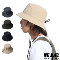 COD DSFDGESERRRRR WAG Hat Ready Stock Quick Dry Bucket Hat Man Women Drawstring Outdoor Sun Fisherman Beach Hat Jungle Hiking Boonie Hat Topi Lelaki Perempuan