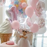 【CW】 Baby Shower Ballons Decora Tender Pink Pure White Blue Latex Balloons Gold Confetti Helium Balls Birthday Party Decor Wedding Su