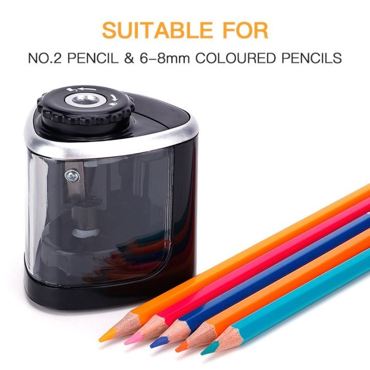 ♂❍卐 Tenwin Automatic Electric Pencil Sharpener Battery Rotary Pencil  Sharpener Replaceable Blade Portable Pencil Sharpener Student Stationery