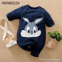 ❉℡ Herbeeza coelho macacão do bebê dos desenhos animados newbrons para crianças inverno roupas de meninos bonito sleepwear