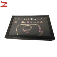 Black 100Slot Sponge Ring Earring Jewelry Storage Display Box Case Holder Showcase Ring Cufflink Jewelry Tray With Lid