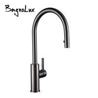 【hot】 handle Pull Out Faucet Brushed Gunmetal Matt Rotation Hot and cold water Sink Taps