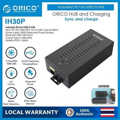 ORICO IH30P Steel 30 Port USB2.0 Industrial HUB with Data Cable and ...