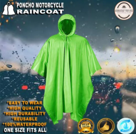 Poncho High Quality Raincoat ( Apple Green ) | Lazada PH