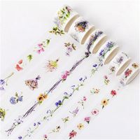 ✗✸♤ 1 Pcs Cute Kawaii Flowers Cartoon Masking Washi Tape Decorative Adhesive Tape Decor Decora Diy Scrapbooking Sticker Label