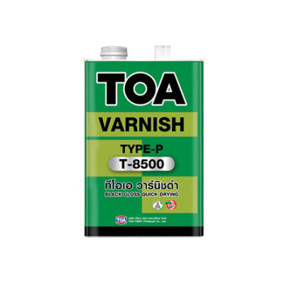 TOA วานิชดำ T-8500 สำหรับย้อมสีเนื้อไม้ สามารถผสมให้ได้ความเข้มขิงสีต่างๆ กันจากน้ำตาลอ่อนจนถึงโอ๊คแก่ ขนาด 1/4  แกนลอน