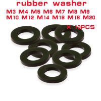 10 20pcs m3 m4 m5 m6 m8 m10 m12 m14 m16 m18 m20 Flat rubber Gasket NBR Rubber Oil Seal Washers Black