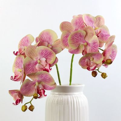【CC】 70cm/25in Simulated Orchid Luxury Artificial Pink Orchids Fake for Wedding Decoration