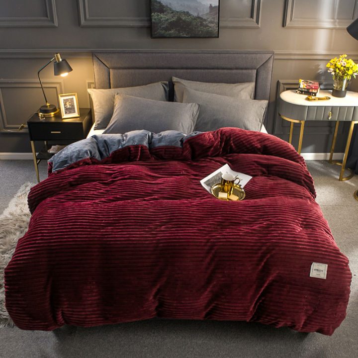 magic-velvet-bedding-set-winter-warm-solid-color-quilt-duvet-cover-gray-wine-red-simple-luxury-full-size-150-180-200-220-230-240