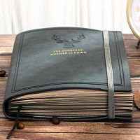 A5 Soft Leather Simple Leather Notebook Strap Brushed Side Notepad Diary Thickened Agenda Planning Business Office Notebook