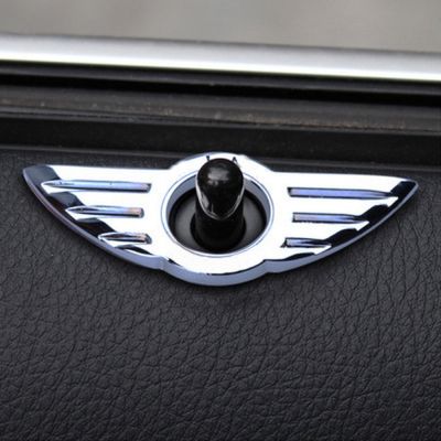 2ชิ้นสติกเกอร์รถยนต์ป้ายสัญลักษณ์ปีกแบบล็อคหมุดประตูสำหรับตกแต่ง BMW MINI Cooper S Clubman ยกเว้นคันทรี่แมน