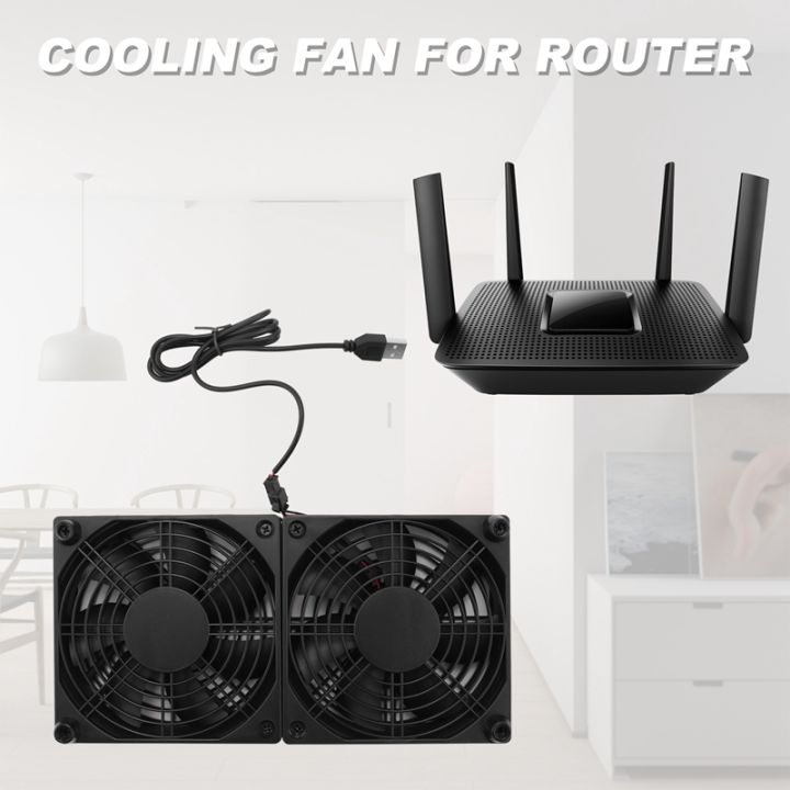 120mm-5v-usb-powered-pc-router-dual-fans-with-speed-controller-high-airflow-cooling-fan-for-router-modem-receiver