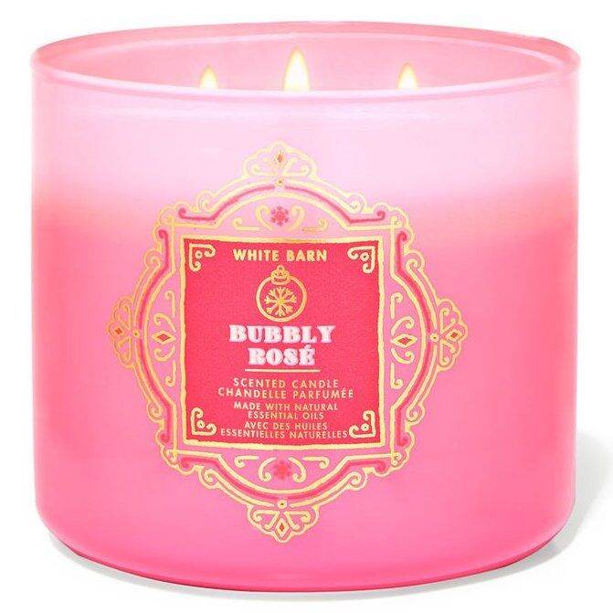 Bath and Body Works 'Bubbly Rose' White Barn 3 wick candle Lazada PH