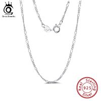 【cc】▦✢  ORSA JEWELS Italian Diamond-Cut 1.7mm Figaro Chain 925 Sterling Necklace 40 45 50 cm Length SC27-P