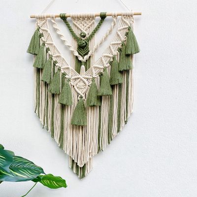 Hand-Woven Color Macrame Wall Hanging Ornament Bohemian Craft Decoration Gorgeous Tapestry for Home Livingroom Decor