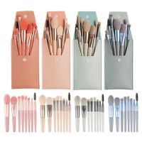 mini brush ชุดแปรงแต่งหน้า แปรงแต่งหน้า แปรงปัดแก้ม ขนนุ่ม สวยจบครบในชุดเดียว พร้อมกระเป๋า 8ชิ้น