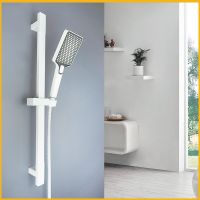 ❏◆◐ White High Quality Shower Rod Wall Mounted Shower Rod Adjustable Slide Set 2 Function Minimalist Style Shower