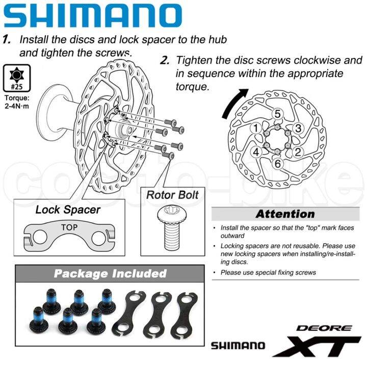 shimano-สลักเกลียวดิสก์เบรคโรเตอร์-rt76ดิสก์เบรคโรเตอร์-mtb-6พร้อมอะแดปเตอร์จักรยานเสือหมอบ160mm-180mm-203mm