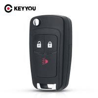 KEYYOU รีโมทที่เก็บกุญแจแบบพับได้3ปุ่มสำหรับ CHEVROLET Cruze Spark รีโมกุญแจแบบพลิก Fob 3ปุ่ม