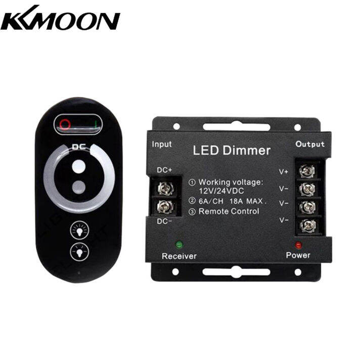 kkmoon-sakelar-peredup-หรี่ไฟ-pwm-ที่นำ-dc-12v-24v-18a-พร้อมรีโมทควบคุมสไลด์หรี่แสงได้สวิตช์หรี่ไฟปรับแต่งความสว่าง