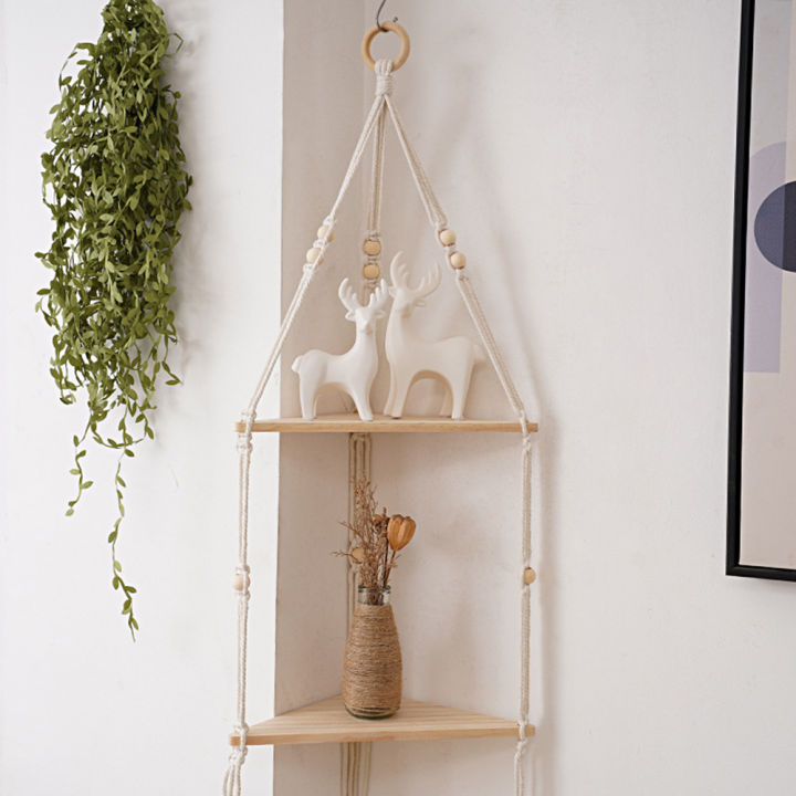 bedroom-decor-cotton-rope-weaving-living-room-storage-wooden-clapboard-wall-hanging-shelf-clapboard-corner-shelf