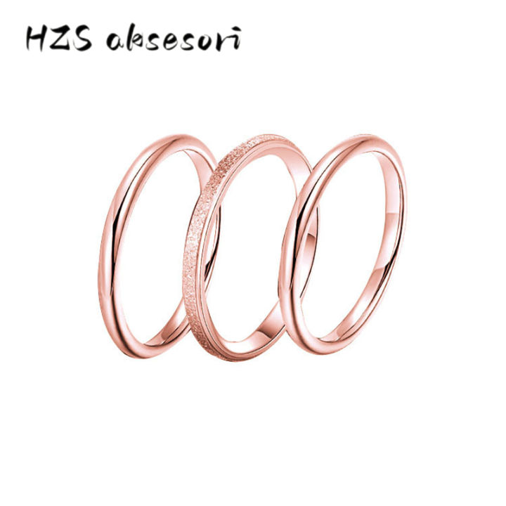 ฉบับภาษาเกาหลีของแหวนทอง18k-แหวนฝ้า-แหวนเรียบ-แหวนรวม-ไม่จางหาย