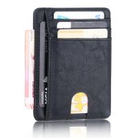 THINKTHENDO Slim RFID Blocking Leather Wallet Credit ID Card Holder Purse Money Case for Men Women 2020 Fashion Bag 11.5x8x0.5cm Card Holders