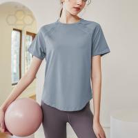 ◆♕ Aiden001 Loose Quick-Drying Sports Top Womens Short-Sleeved T-Shirt Yoga Breathable Running Slimming Summer Fitness Clothing BT-5205