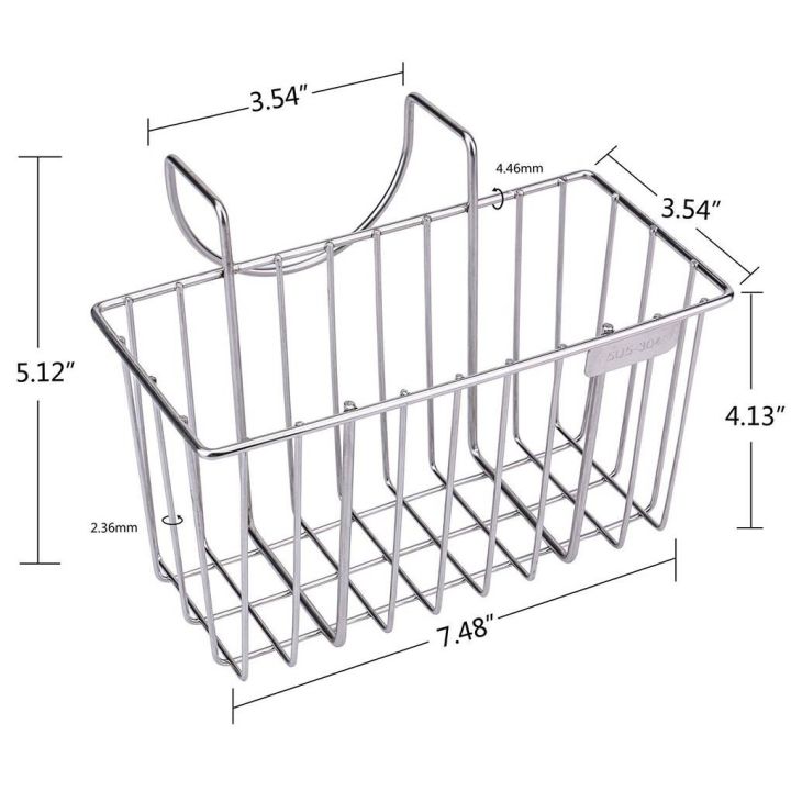 a-shack-ตะกร้าแขวนจานสแตนเลสจัดที่วางฟองน้ำในครัว