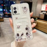 เคสโทรศัพท์มือถือใสดูหรูหราสำหรับ Xiaomi 13T Pro 2023ลายหมีน่ารักปลอกอ่อนกระเป๋าใส่บัตร Xiaomi13T นักบินอวกาศกันกระแทกฝาครอบหลังซิลิโคน MI13T Pro