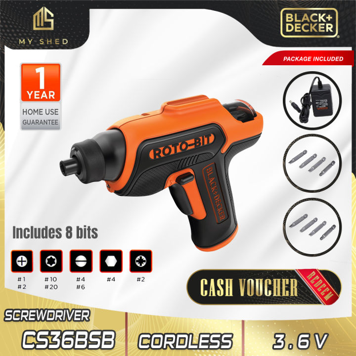 Black Decker 3.6V Lithium-Ion Roto-Bit Cordless Screwdriver