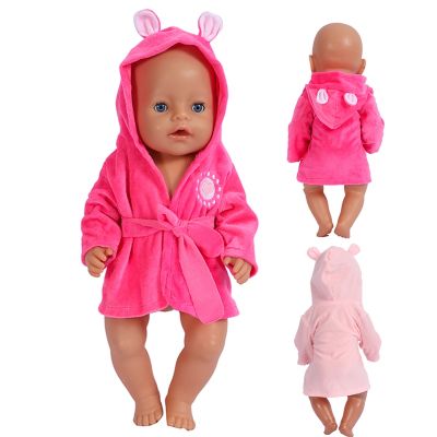43 cm Doll Cute Bathrobe 18 Inch American Girl Doll Clothes Pajamas New Baby Born Clothes Pajamas for Dolls Kids Festive Gift