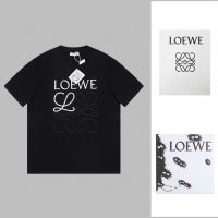 1989♚Loeweทหารอากาศเสื้อยืดแขนสั้นปักลายตัวอักษรใหม่เอี่ยมน้ำขึ้นน้ำลงผ้าฝ้ายบริสุทธิ์เสื้อง่ายและอเนกประสงค์หลวมสำหรับคู่รักชายและหญิง