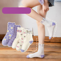 5 PairsLot 2022 Spring Autumn New Fashion Lace Socks Japanese sweet and fresh purple Lace Socks flower small flower socks