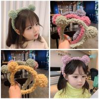 【YF】 New Fashion Bear Ears Plush Hairpin Wash Face Net Red Headband Female Sweet Cute Super Hairband One Piece Shipping