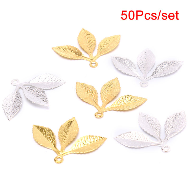 shiqinbaihuo-50ชิ้น-เซ็ต-vintage-leaf-filigree-wraps-ตัวเชื่อมต่อโลหะ-craft-diy-jewelry-making