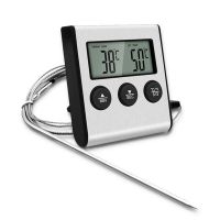 New Digital BBQ Thermometer Meat Kitchen Food Stainless Steel Probe Temperature Cooking Oven Meter Grill Timer Function