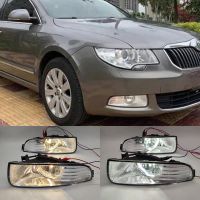 ไฟรถยนต์สำหรับ Skoda MK2อย่างดี2008 2009 2010 2011 2012 2013หน้าหมอกฮาโลเจนไฟตัดหมอกหลอดไฟ LED พร้อมหลอดไฟ