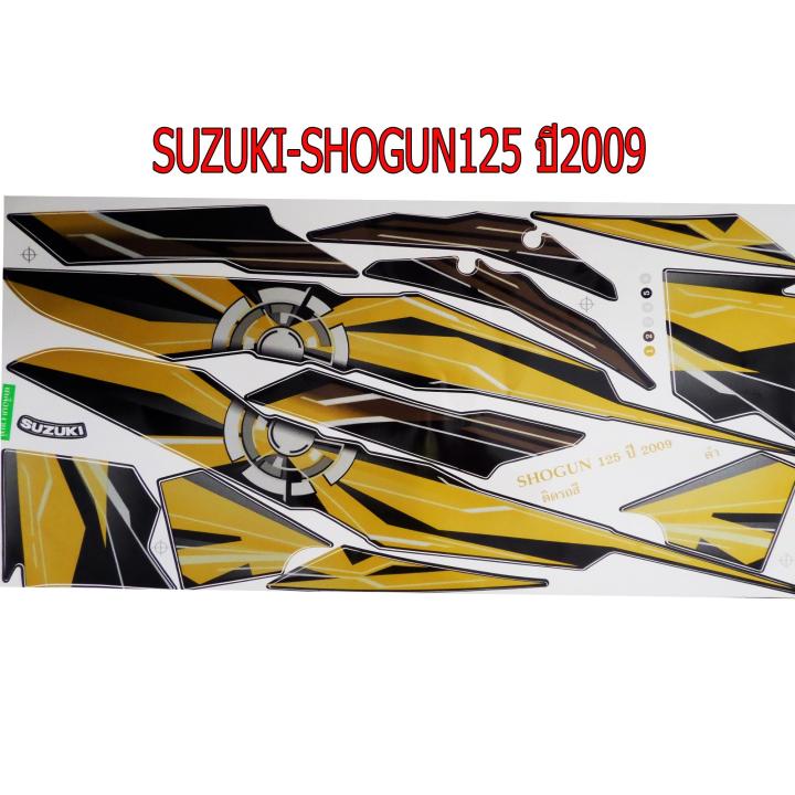 สติ๊กเกอร์ติดรถมอเตอร์ไซด์ สำหรับ SUZUKI-SHOGUN125 ปี2009 สีดำ